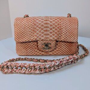 Chanel Salmon Pink Mini Rectangular Classic Flap Bag in Exotic Leather